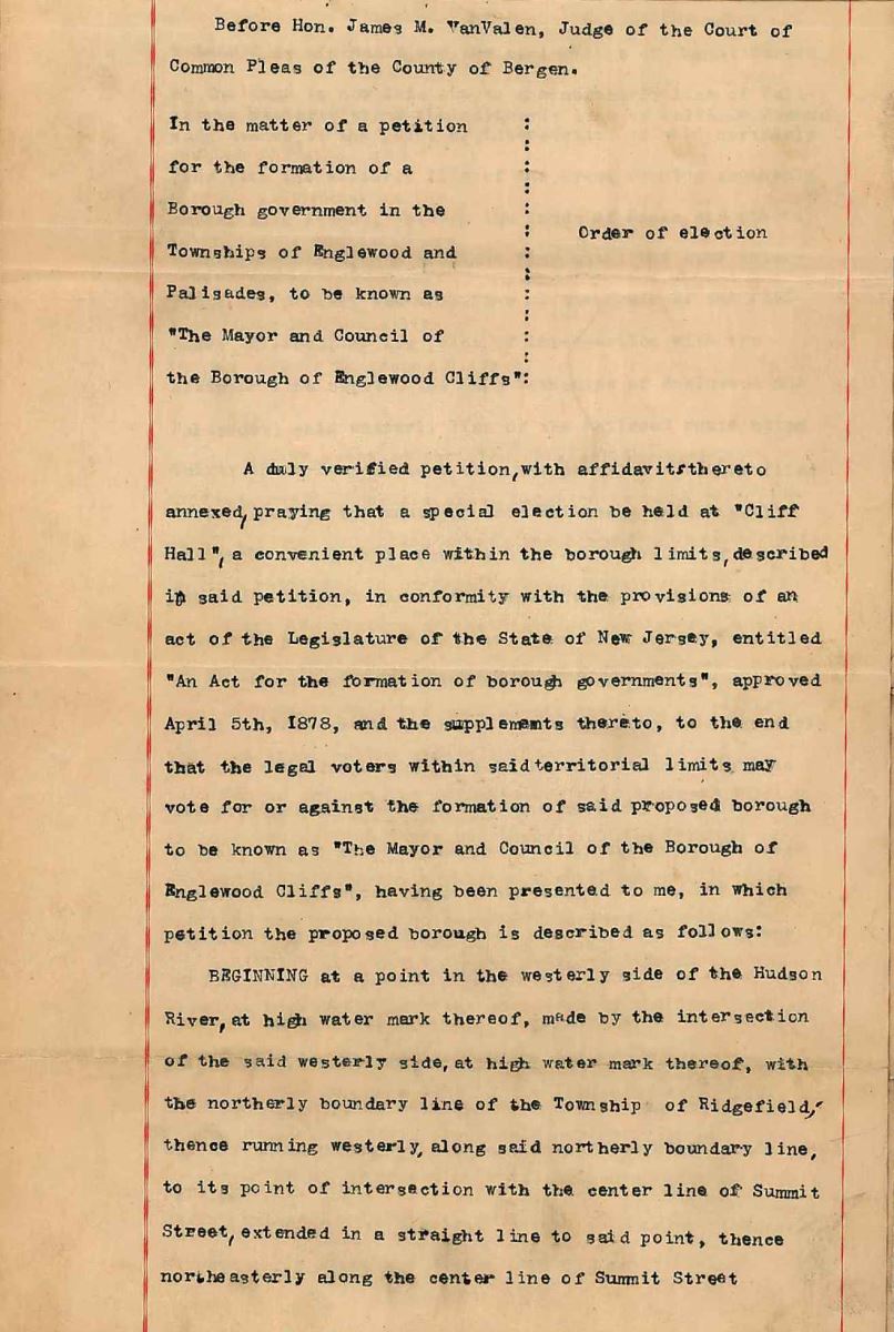 englewood cliffs incorporation document